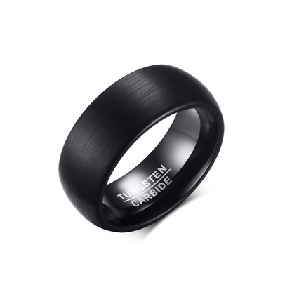 Black Dome Tungsten Carbide Ring