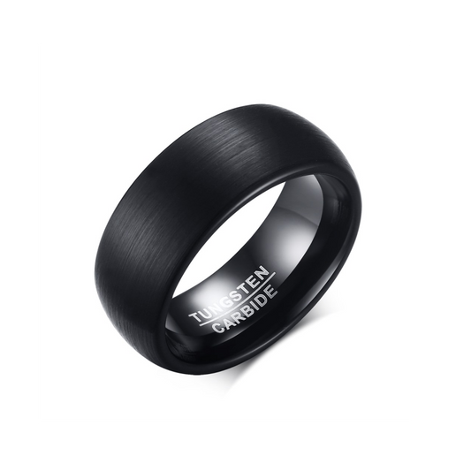 Black Dome Tungsten Carbide Ring