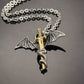 Dragon and Sword Necklace - Gold