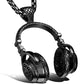 Black Headphone Pendant Necklace