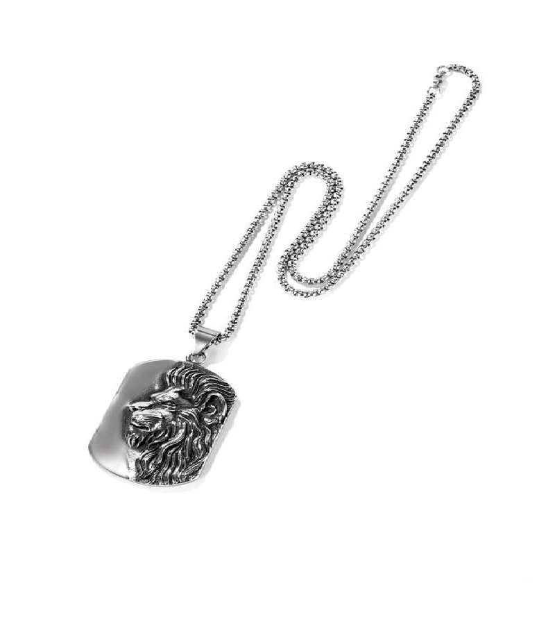 Lion Dog Tag Necklace