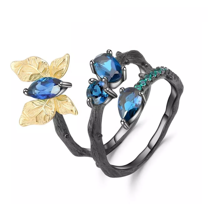 Butterfly Topaz Spiral Ring
