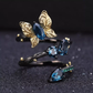 Butterfly Topaz Spiral Ring