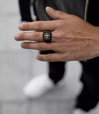 Fleur-De-Lis Stainless Steel Ring - Black