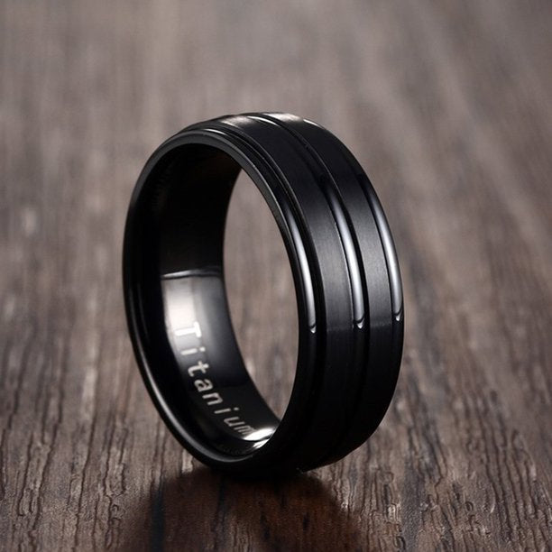 Men’s titanium ring, titanium wedding band, comfort fit titanium ring, hypoallergenic wedding band, lightweight men’s ring, durable men’s jewelry, 8mm titanium ring, modern men’s wedding band, gift-ready titanium ring