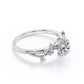 0.80ct Moissanite Leaf Rings in S925 Silver