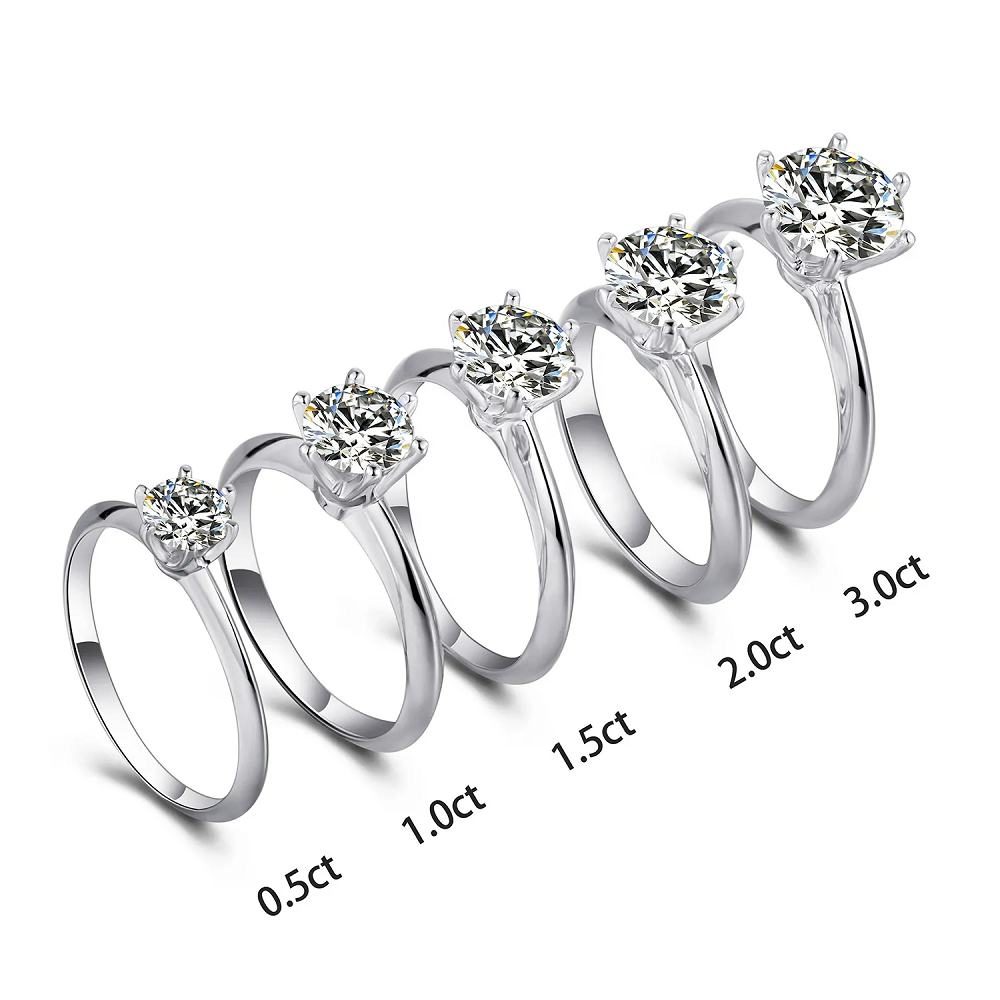 2.0ct Moissanite Solitaire 6 Prong Ring