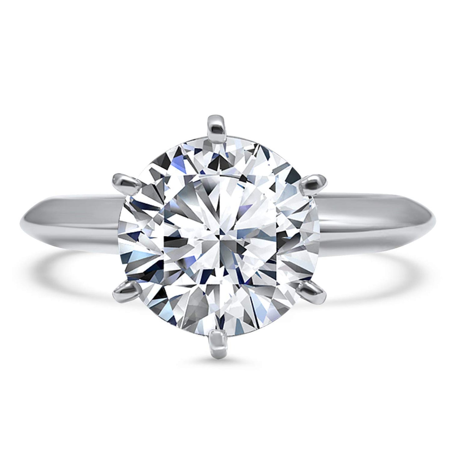 1ct Moissanite Solitaire 6 Prong Rings