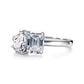 1.0Ct Moissanite Pear & Emerald Ring Silver