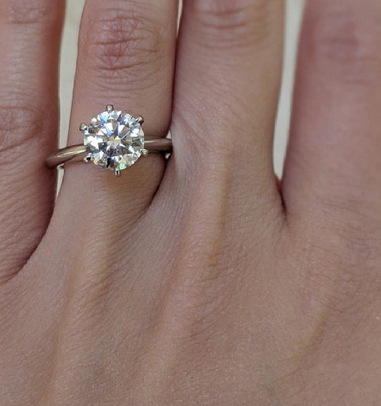 3.0ct Moissanite Solitaire 6 Prong Ring