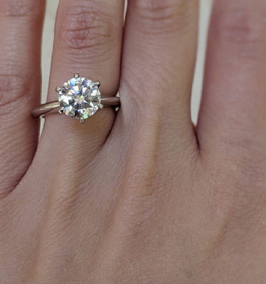 2.0ct Moissanite Solitaire 6 Prong Ring