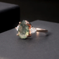 Moss Agate Pear Shaped with Stone Ring