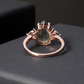 Moss Agate Pear Shaped with Stone Ring