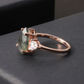 Moss Agate Pear Shaped with Stone Ring