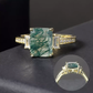 Moss Agate Emerald Cut Ring