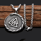 Nordic Valknut Vegvisir Necklace - Silver
