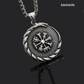 Nordic Valknut Vegvisir Necklace - Silver