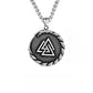 Nordic Valknut Vegvisir Necklace - Silver