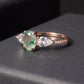 Moss Agate Ring with Pear Side Stone