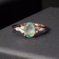 Moss Agate Oval Ring with 3 Stone Sides