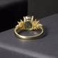 Moss Agate Oval Halo Ring
