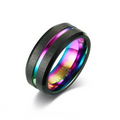 Rainbow Black Tungsten Carbide Ring