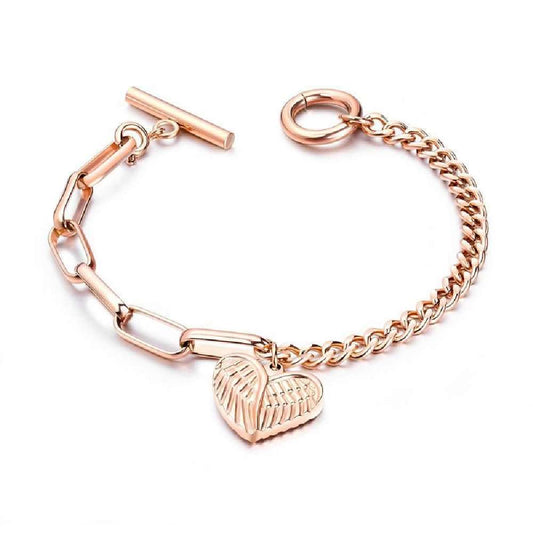 Dhia Love Angel Heart Bracelet - Rose Gold