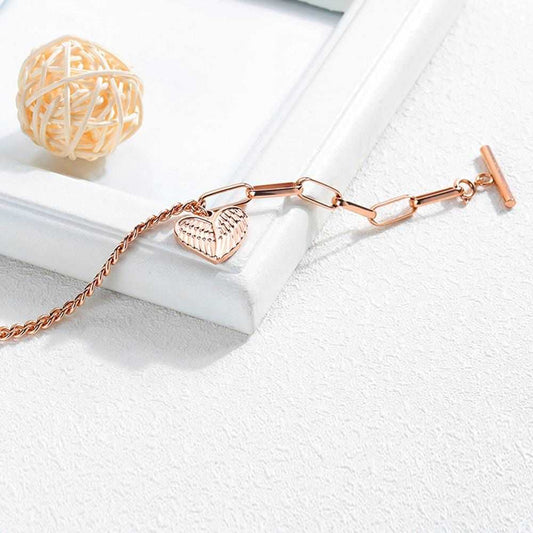 Dhia Love Angel Heart Bracelet - Rose Gold