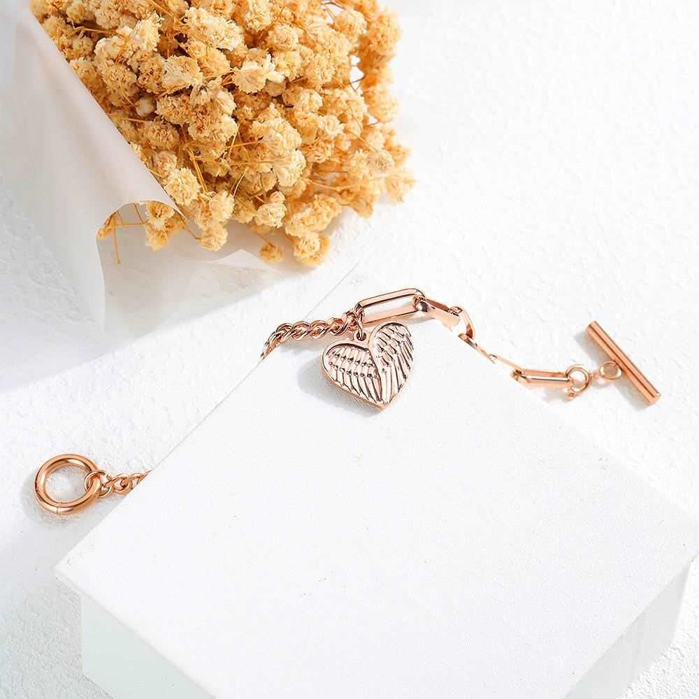 Dhia Love Angel Heart Bracelet - Rose Gold