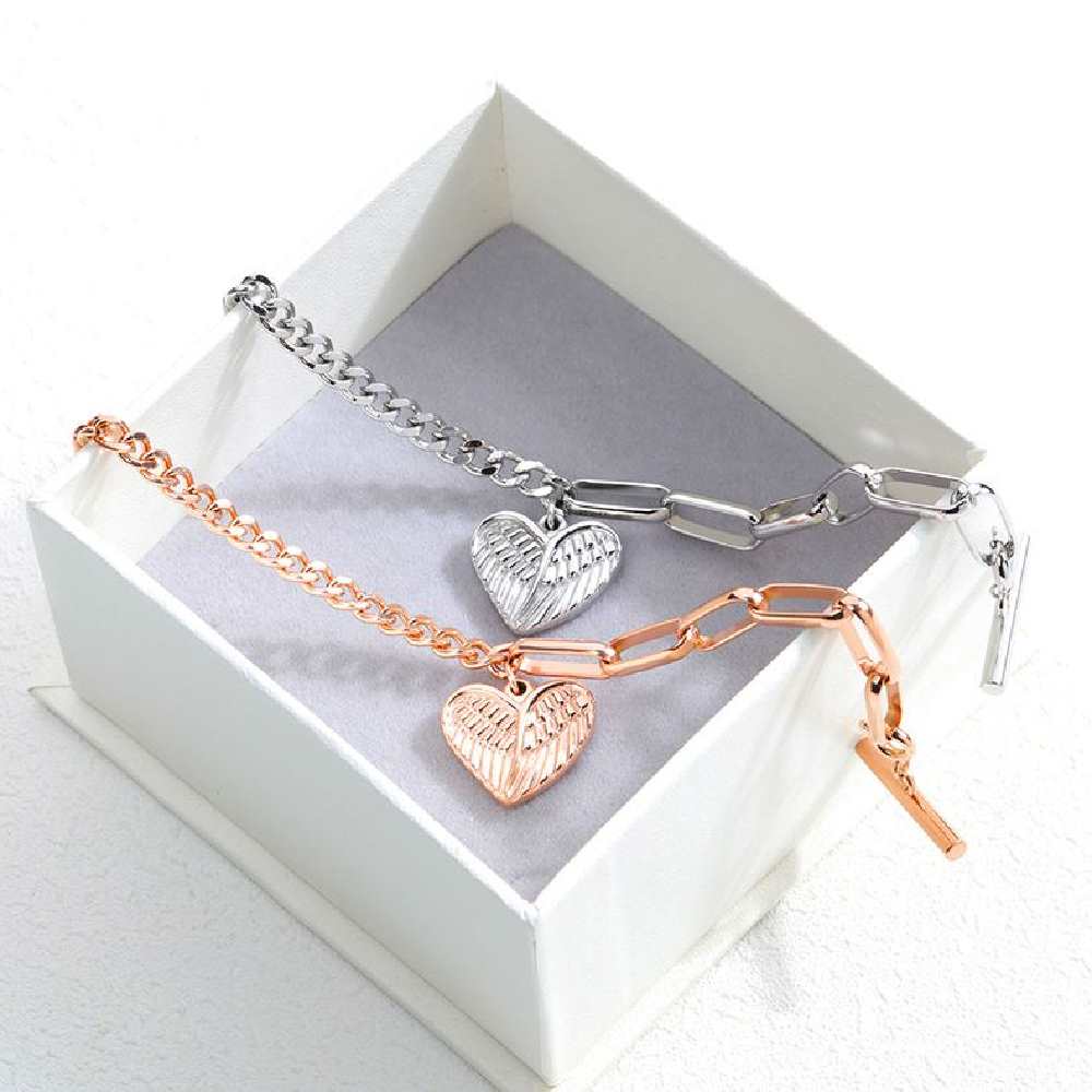 Dhia Love Angel Heart Bracelet - Rose Gold