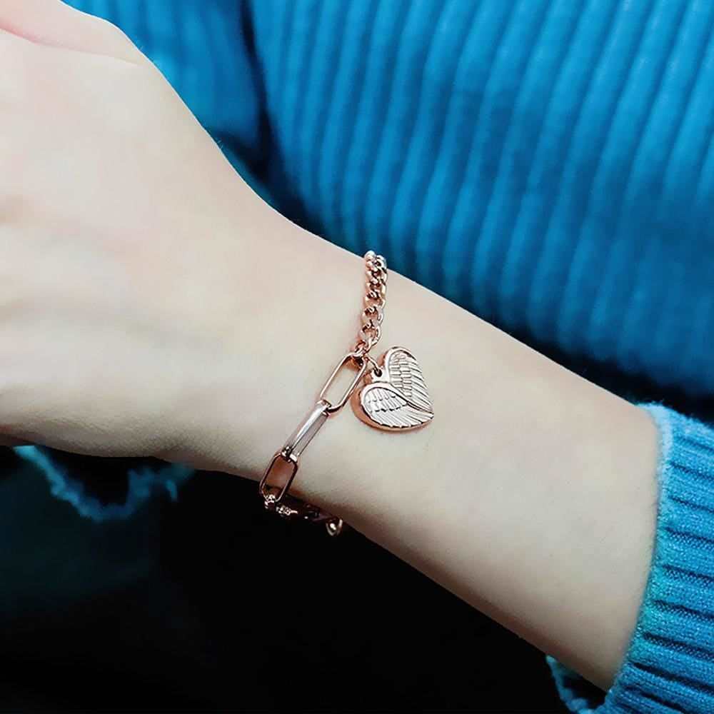Dhia Love Angel Heart Bracelet - Rose Gold
