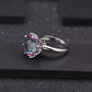 Rainbow Mystic Quartz Rings 8 Claw Settings
