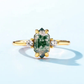 🆕Hexagon Natural Green Moss Agate Adjustable Ring