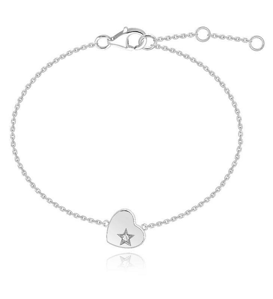 Cupid Heart Bracelet- SilverThis beautiful Cupid Heart Bracelet is crafted from sterling silver and adorned with genuine Swarovski Zirconia stones. This exquisite jewelry piece will be sure to BraceletsDJ007Dhia JewelleryCupid Heart Bracelet- Silver