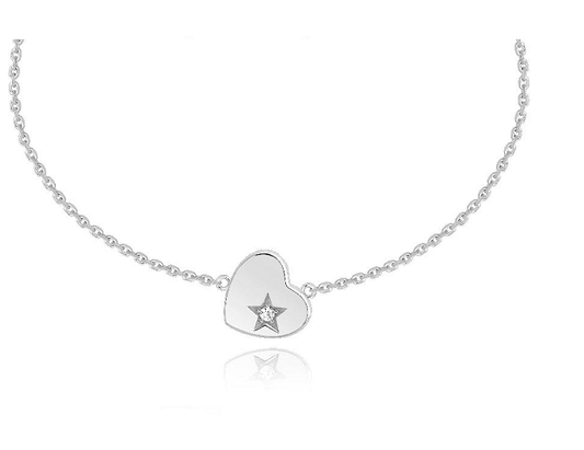 Cupid Heart Bracelet- SilverThis beautiful Cupid Heart Bracelet is crafted from sterling silver and adorned with genuine Swarovski Zirconia stones. This exquisite jewelry piece will be sure to BraceletsDJ007Dhia JewelleryCupid Heart Bracelet- Silver