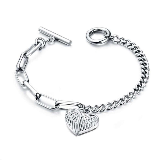 Dhia Love Angel Heart Bracelet - Silver