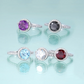 Moissanite Stackable Halo Ring with 18k Gold Plated