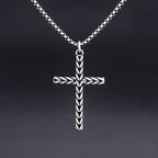 Trendy Wheat Cross Necklace