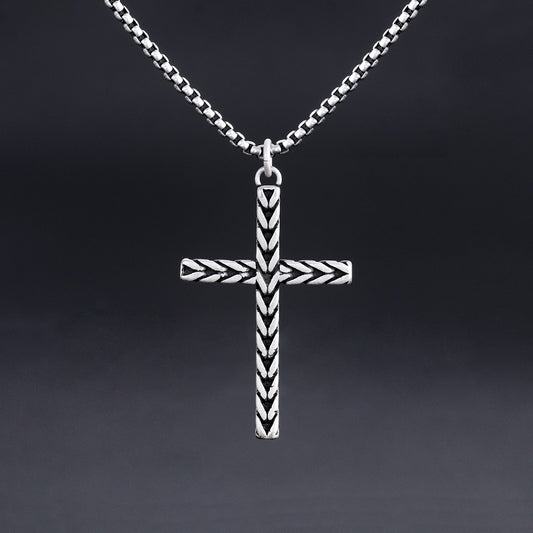 Trendy Wheat Cross Necklace