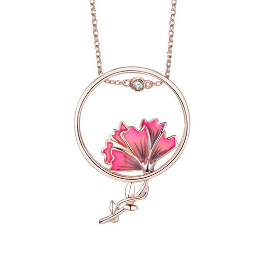 Carnation Drop Pendant Necklace