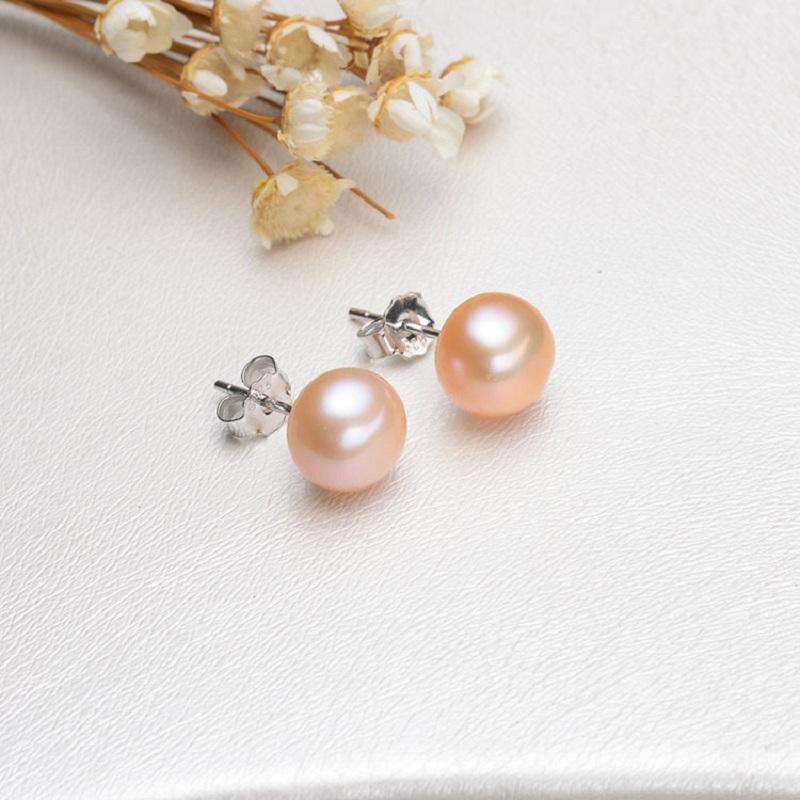 Freshwater Button Pearls - Orange Pink