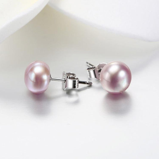 Freshwater Button Pearls - Purple