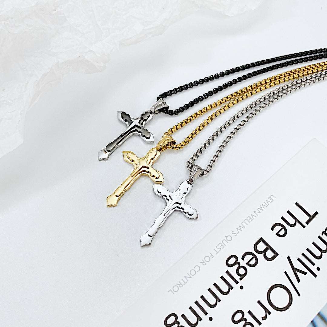 Men's Multilayer Cross Necklace