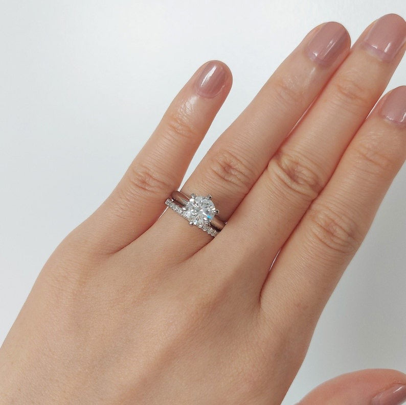 1ct Moissanite Solitaire 6 Prong Rings
