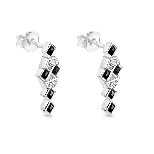 Dhia Black Square Earrings embellished with crystals from Swarovski