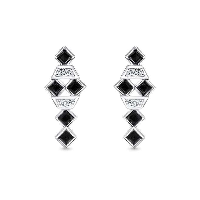 Black Square Earrings