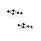 Dhia Black Square Earrings embellished with crystals from Swarovski