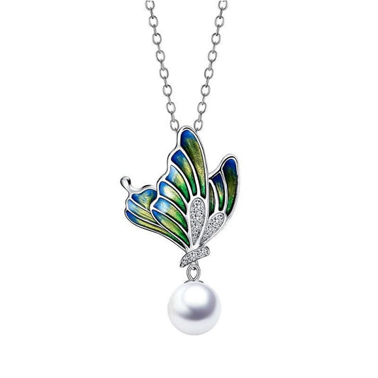 Butterfly Pearl Necklace