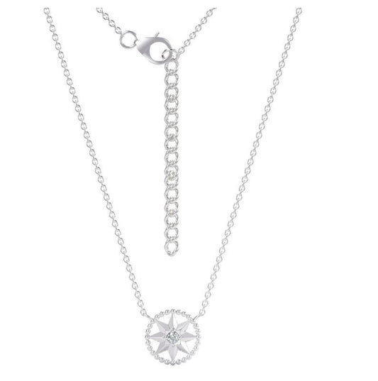 Silver Compass Necklace