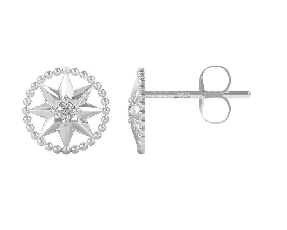 Compass Earrings and Necklace Set